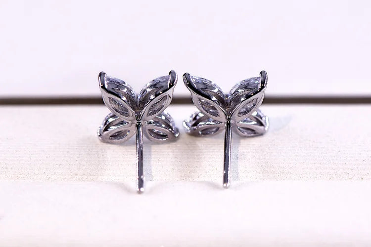 Luxury Crystal Flower Stud Earrings