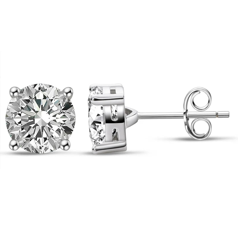 Classic Solitaire Crystal Stud Earrings