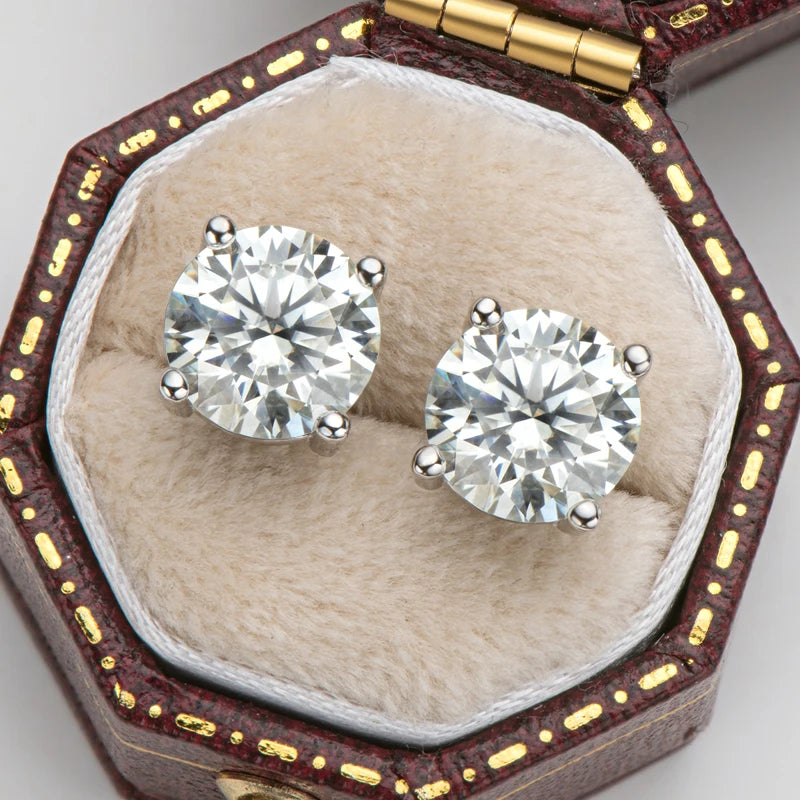 Classic Solitaire Crystal Stud Earrings