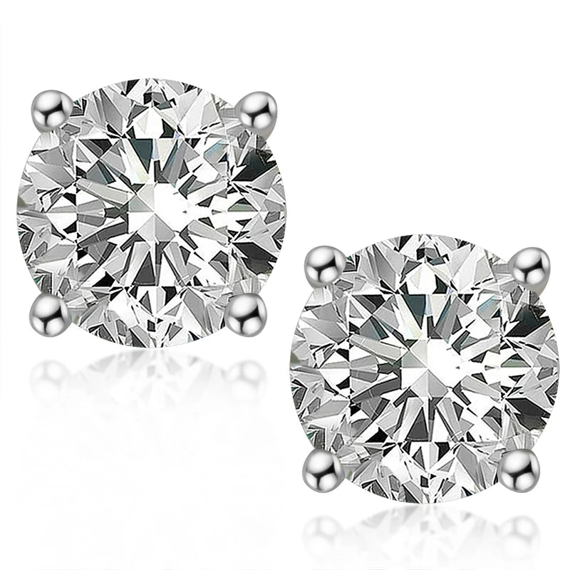 Classic Solitaire Crystal Stud Earrings