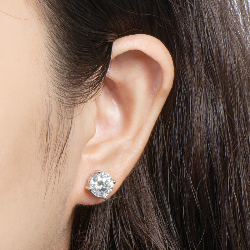 Classic Solitaire Crystal Stud Earrings