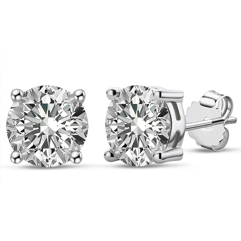 Classic Solitaire Crystal Stud Earrings