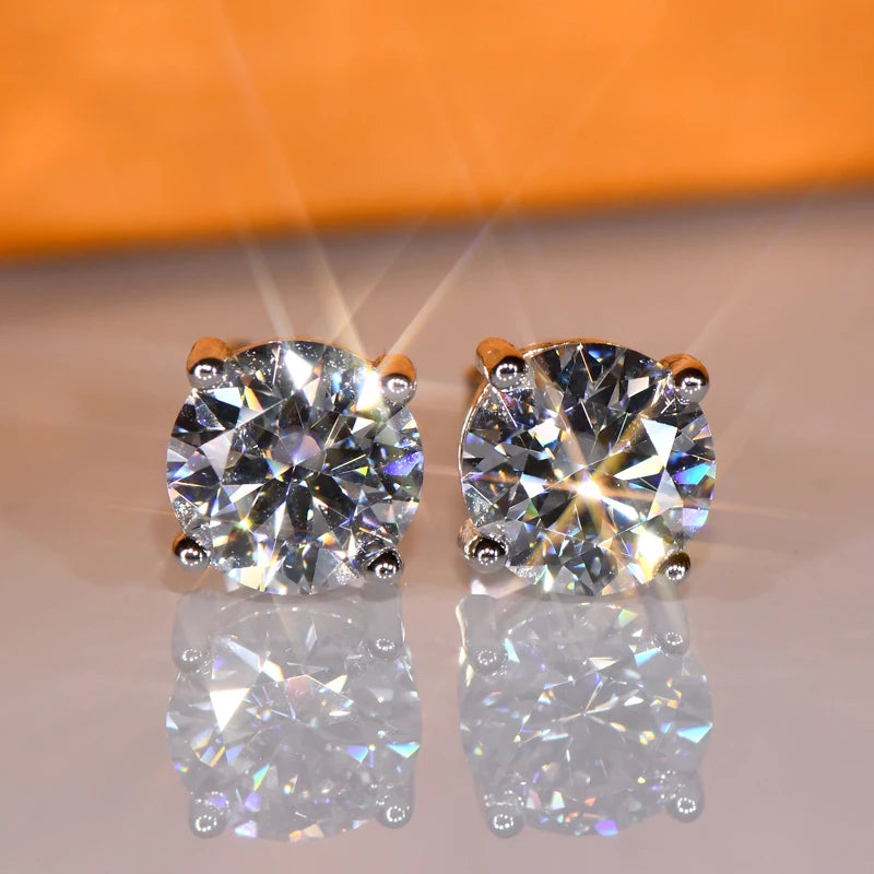 Classic Solitaire Crystal Stud Earrings