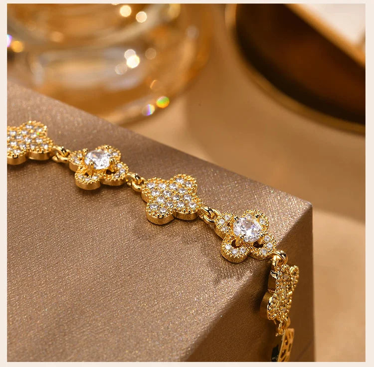 Golden Radiance Crystal Bracelet