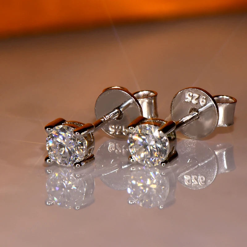 Classic Solitaire Crystal Stud Earrings