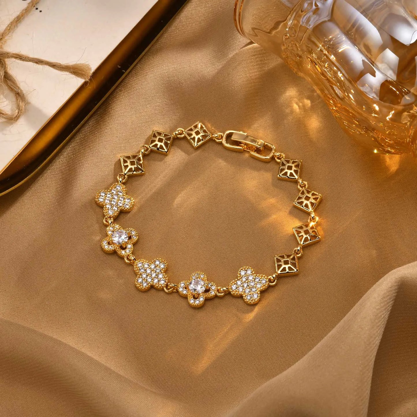 Golden Radiance Crystal Bracelet