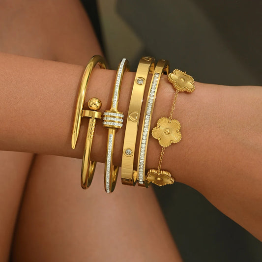 Golden Luxe Bangle Stack Set