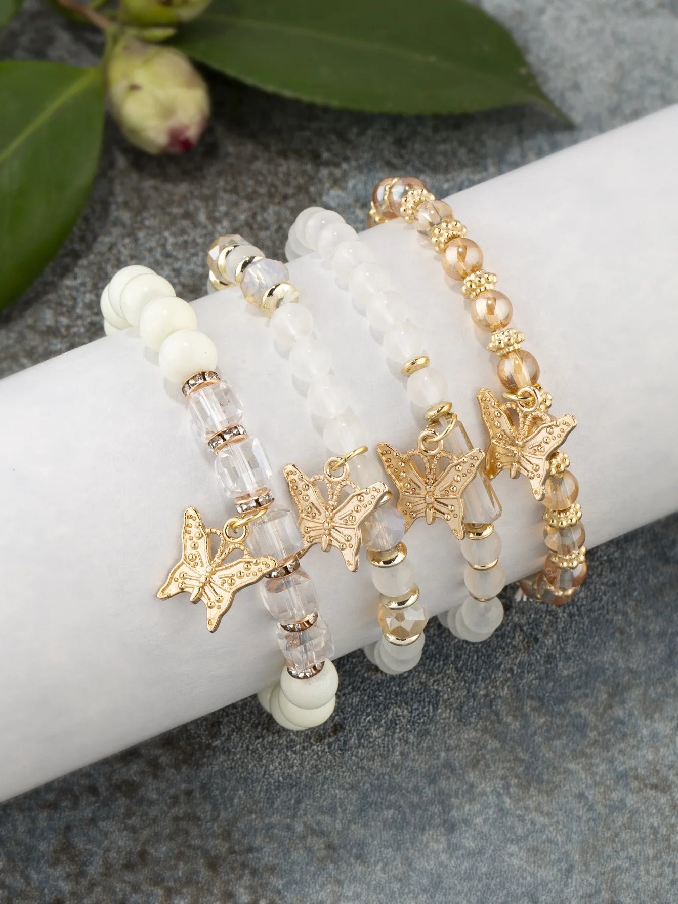 Elegant Butterfly Charm Bracelet Set