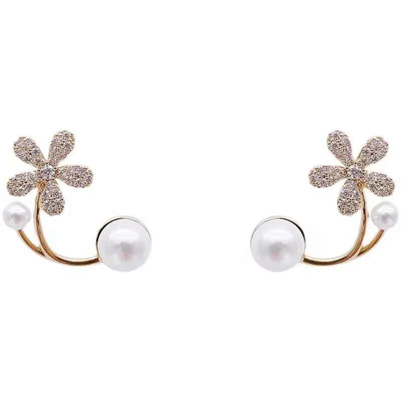 Elegant Floral Pearl Earrings