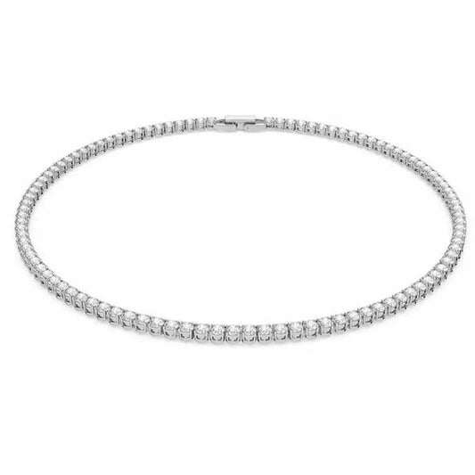 Elegant Silver Tennis Necklace