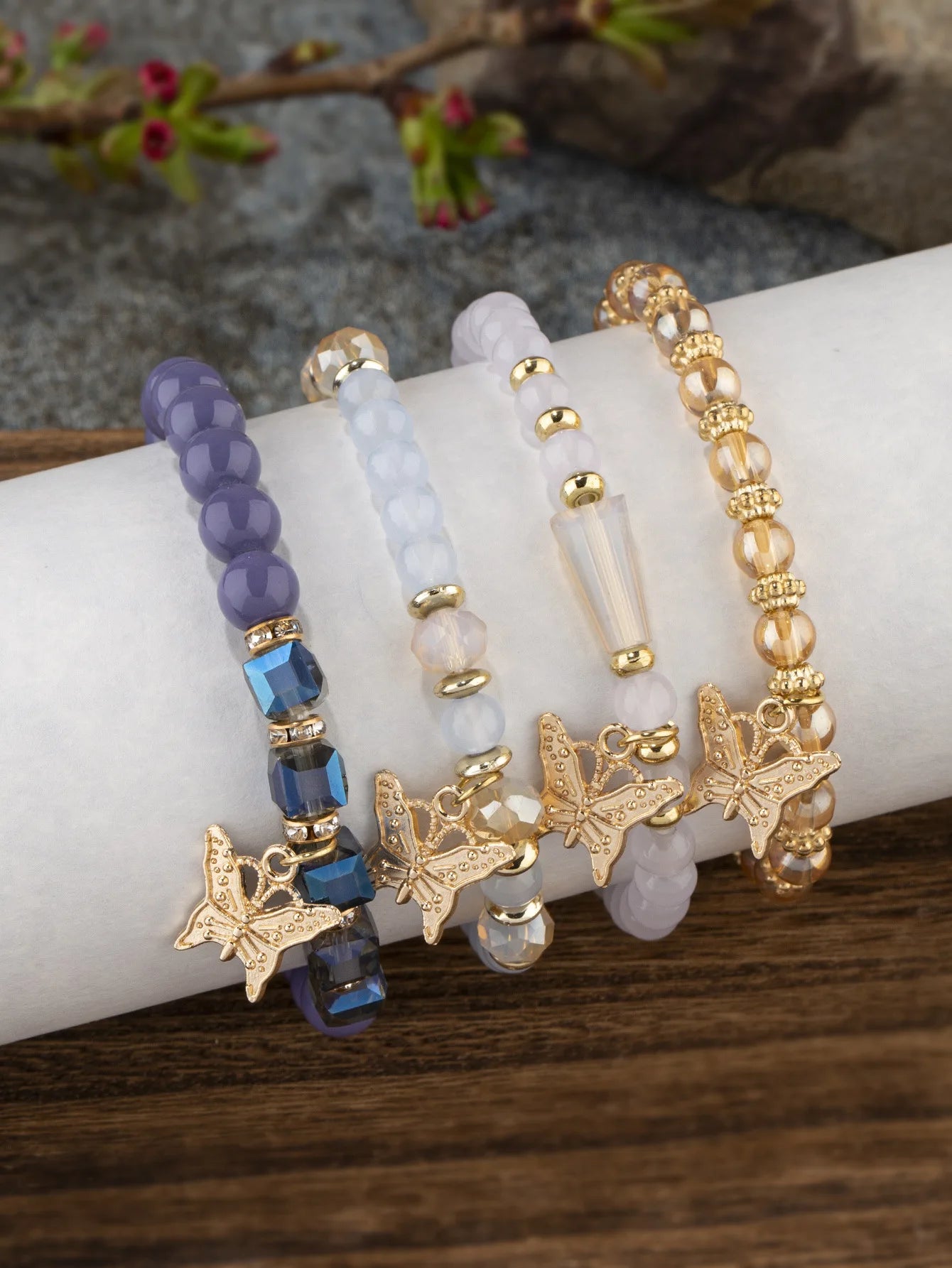 Elegant Butterfly Charm Bracelet Set