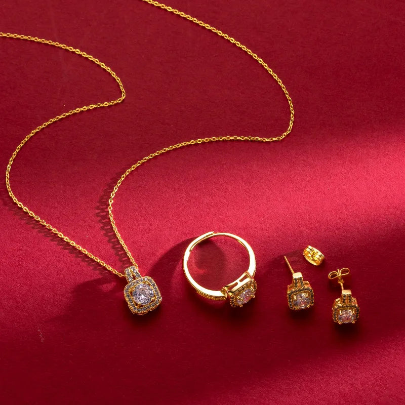 Radiant Halo Jewellery Set