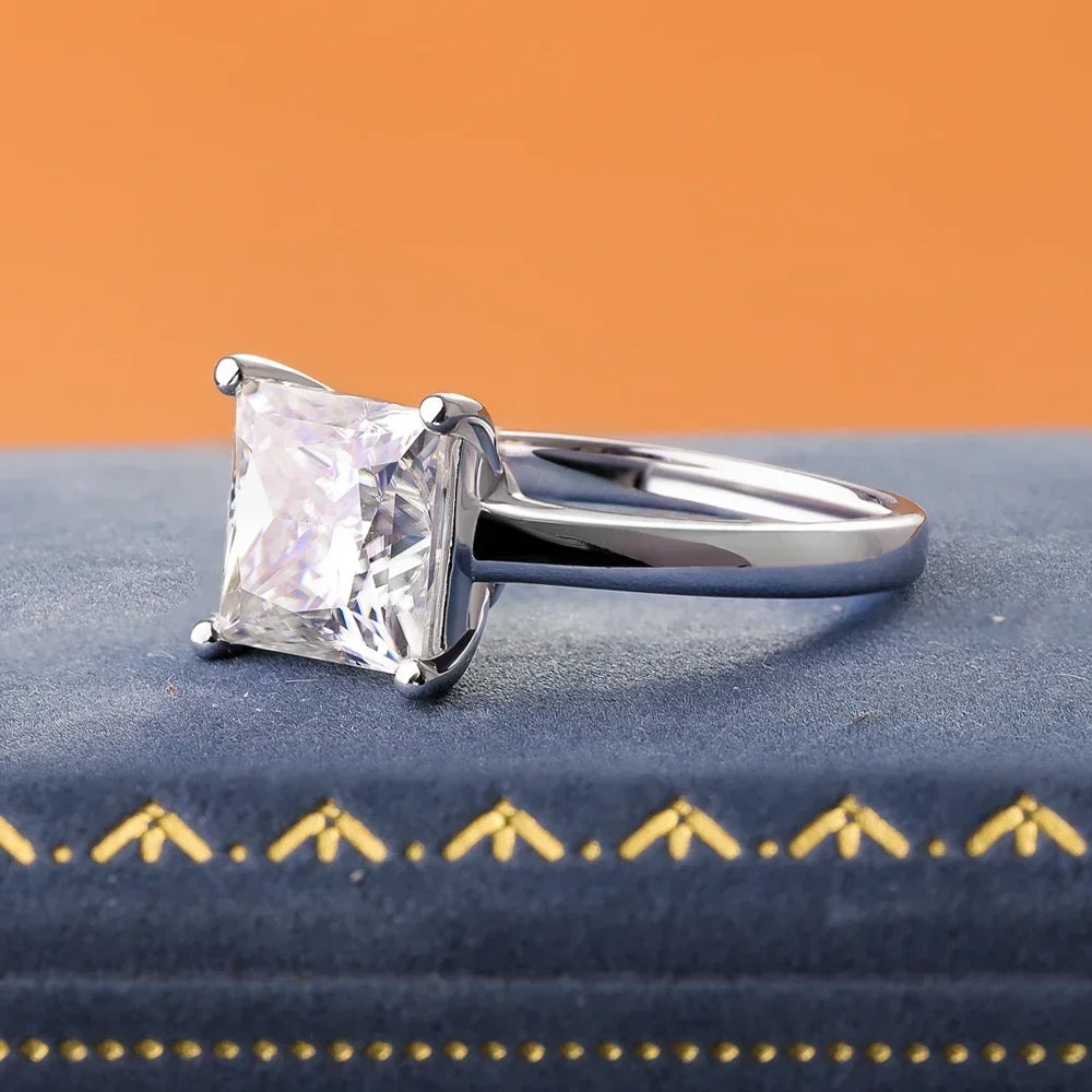 Silver Starlight Princess-Cut Ring