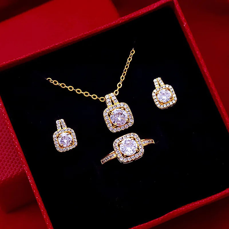 Radiant Halo Jewellery Set