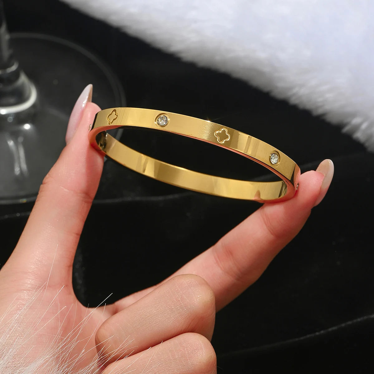 Golden Luxe Bangle Stack Set