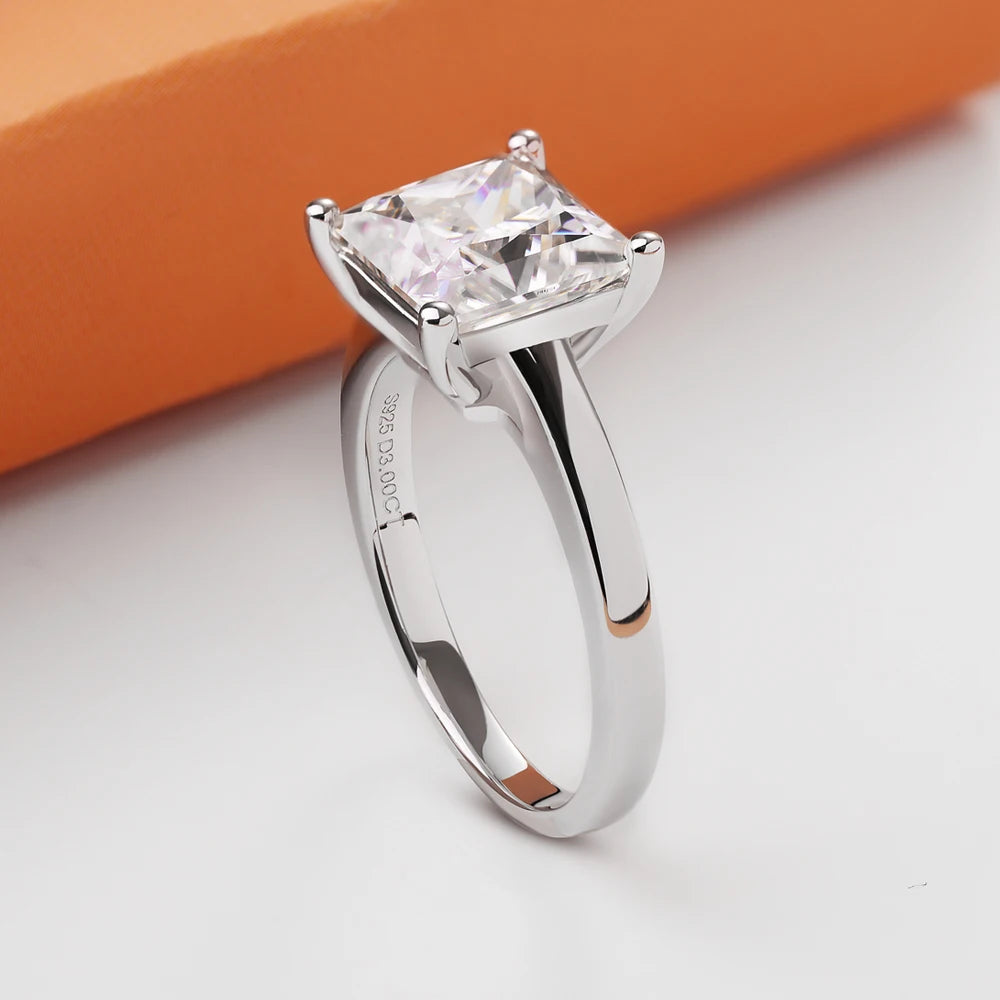 Silver Starlight Princess-Cut Ring